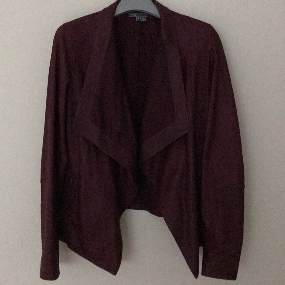 vince leather jacket small burgundy
